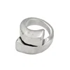 Unode50 Sterling Silver Spiral Shape Metal Clad Ring In Silver