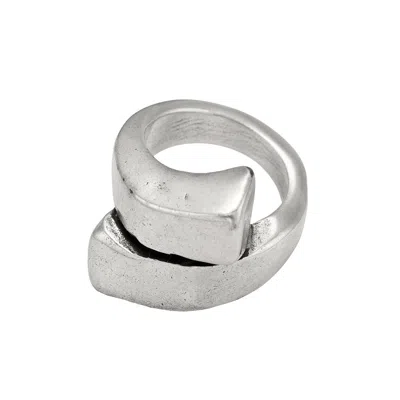 Unode50 Sterling Silver Spiral Shape Metal Clad Ring