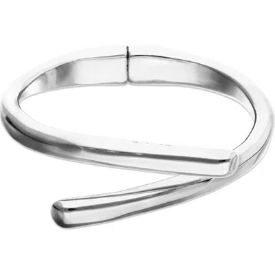 Unode50 Sterling Silver-plated Bracelet In The Shape Of Crossed Tubes In Metallic