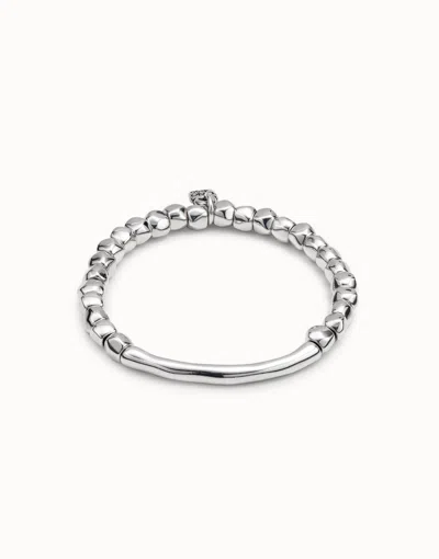 Unode50 Sterling Silver-plated Bracelet With Tubular Piece