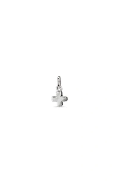 Unode50 Sterling Silver-plated Cross Charm In Metallic
