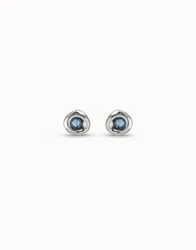 Unode50 Sterling Silver-plated Earrings With Crystal In Blue