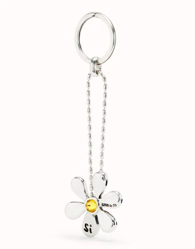 Unode50 Sterling Silver-plated Flower Key-ring In Yellow