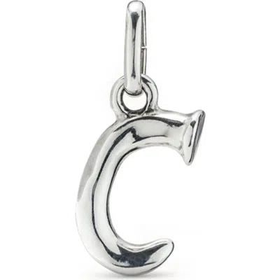 Unode50 Sterling Silver-plated Letter C Charm In Metallic