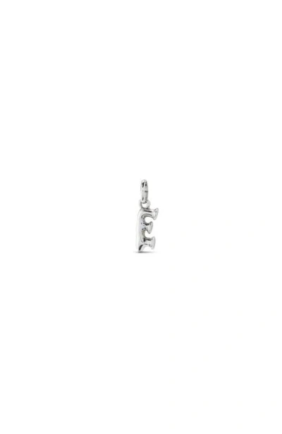 Unode50 Sterling Silver-plated Letter E Charm In Metallic