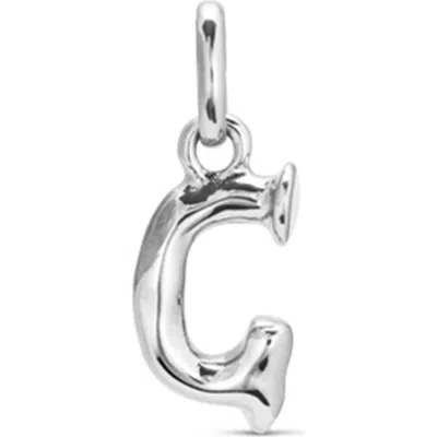 Unode50 Sterling Silver-plated Letter G Charm In Metallic