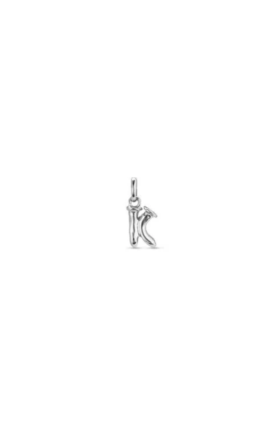 Unode50 Sterling Silver-plated Letter K Charm In Metallic