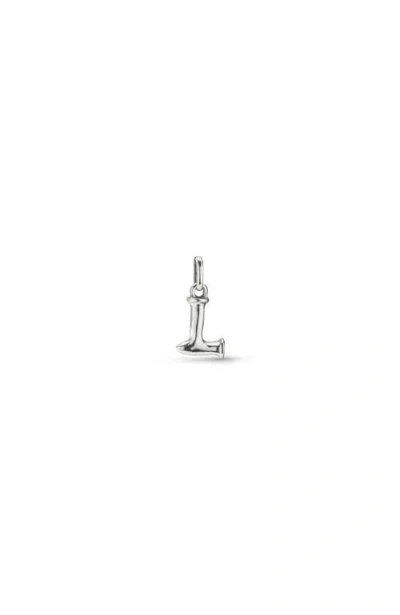 Unode50 Sterling Silver-plated Letter L Charm In Metallic