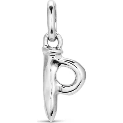 Unode50 Sterling Silver-plated Letter P Charm In Metallic