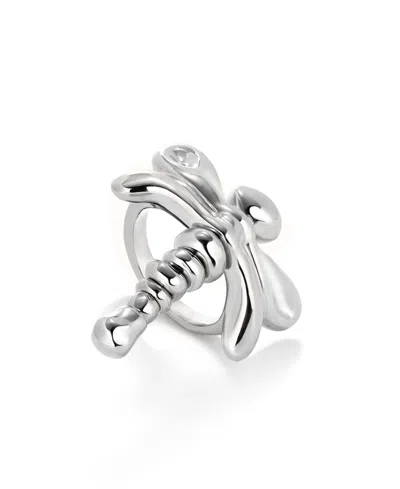 Unode50 Sterling Silver-plated Metal Alloy Dragonfly Ring