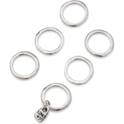 Unode50 Sterling Silver-plated Multi-ring In Metallic