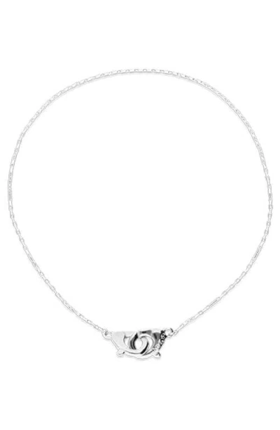 Unode50 Sterling Silver-plated Necklace With Interlocking Carabiner Detail In Metallic