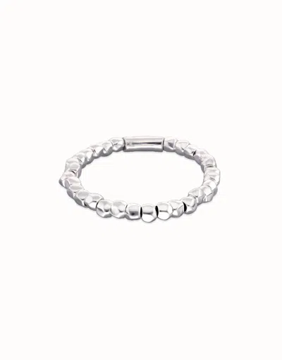 Unode50 Stretch Beaded Bracelet In Silver