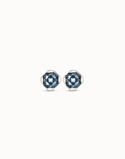 Unode50 Stud Earrings With Blue Crystal