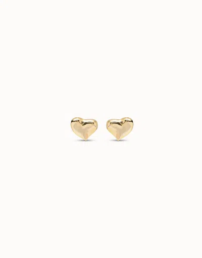Unode50 Stud Earrings With Heart Shape In Gold