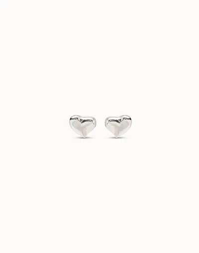 Unode50 Stud Earrings With Heart Shape In Silver