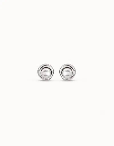 Unode50 Stud Earrings With Pearl In White
