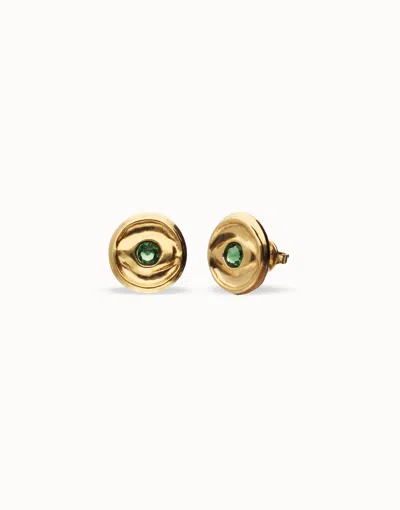 Unode50 Stud Earrings With Verde Crystal In Green