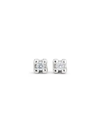 Unode50 Stud Earrings With White Cubic Zirconia