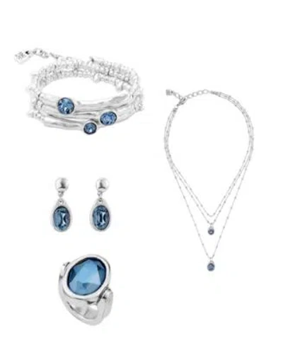 Unode50 Swarovski Crystal Waterdrop Jewelry Collection In Metallic