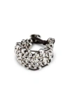 Unode50 Textured Leather Cuff In Metallic