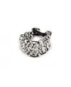 Unode50 Textured Leather Cuff In Metallic