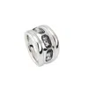 Unode50 Sterling Silver-plated Ring With 3 Grey Crystals In Silver