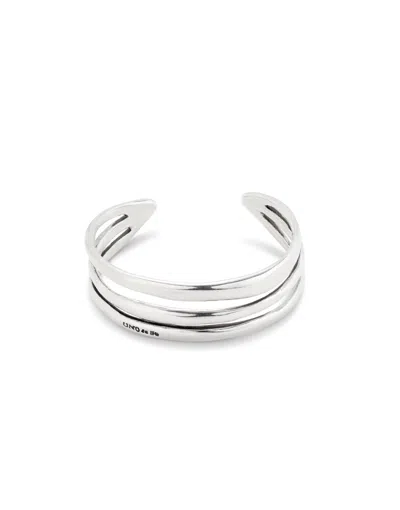 Unode50 Triple Curved Handcrafted Bangle Bracelet In Brown