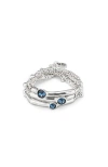 Unode50 Triple Sterling Silver-plated Beaded Bracelet In Silver