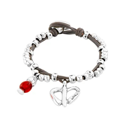 Unode50 Triple-wrap Leather Charm Bracelet In Brown