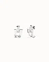Unode50 Triple-curve Stud Earrings In Silver