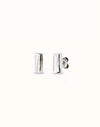 Unode50 Tubular Shape Stud Earrings In Silver