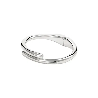 Unode50 Tubular Shaped Hidden Spring Bracelet In Silver