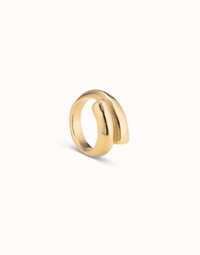 Unode50 Tubular Shaped Ring In Gold