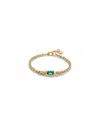 Unode50 18k Gold-plated Chain Bracelet With Green Crystal In Gold