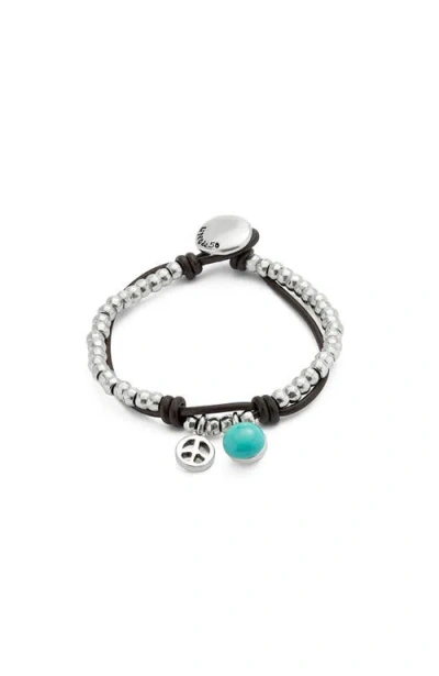 Unode50 Turquoise Murano Bead Strap In Silver