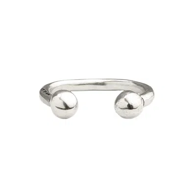 Unode50 Two Ball End Metal Bracelet In Silver