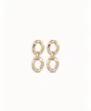 Unode50 Two Round Links Metal Alloy Earrings In Gold