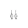 Unode50 White Crystal Drop Earrings In Silver