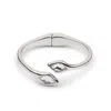 Unode50 White Crystal End Cuff Bracelet In Silver