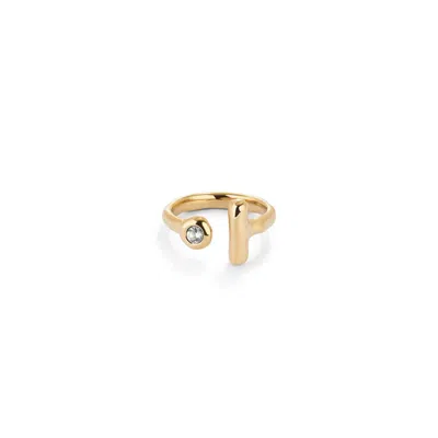 Unode50 White Open Topaz Ring In Gold