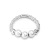 Unode50 White Pearl Bead Bracelet In Metallic