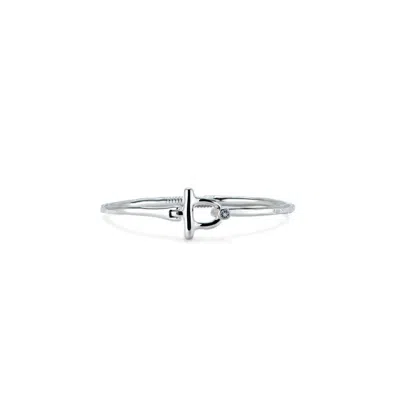 Unode50 White Topaz Front Clasp Bracelet In Silver