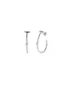 Unode50 White Topaz Hoop Earrings In Silver