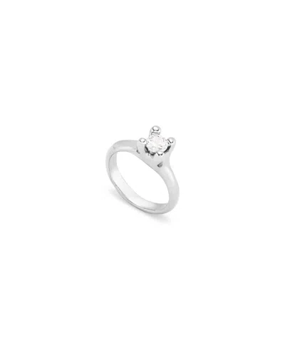 Unode50 White Zirconia Metal Alloy Ring In Silver