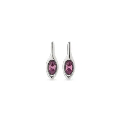 Unode50 Wine Crystal Teardrop Earrings In Metallic