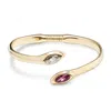 Unode50 Wine White Crystal Open Bracelet In Silver