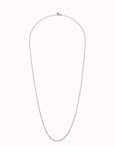 Unode50 X-long Box Chain Necklace In Silver