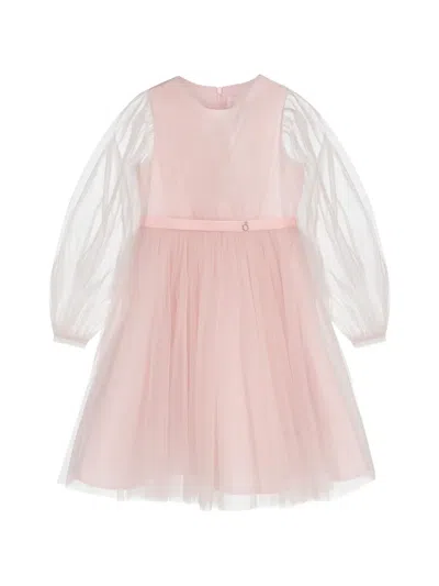 Unona D'art Kids' Tulle-overlay Long-sleeve Dress