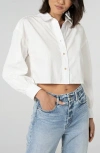Unpublished Ana Cotton Crop Button-up Shirt In White